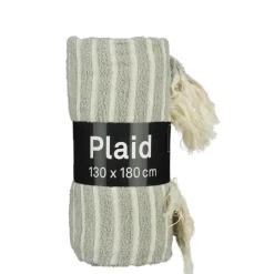 Plaid streep l.groen - l180xb130cm