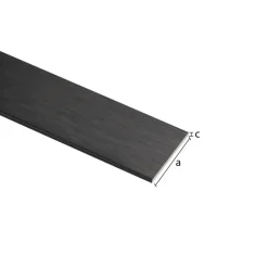 Plat profiel aluminium mat zwart 20x2x1000mm