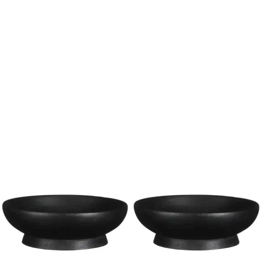 Pompeo Schaal - 2 Stuks - H5 x ø16 cm - Zwart