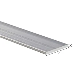 Profiel plat aluminium brut 15x2x1000mm