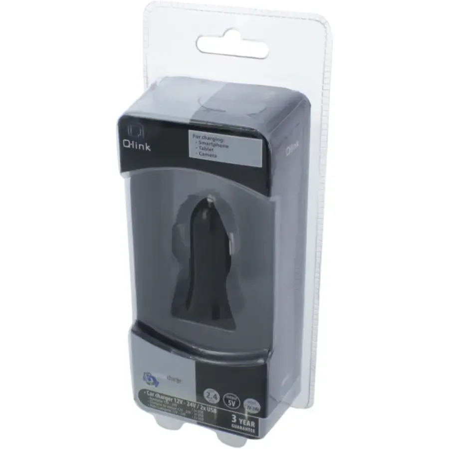 Computeraccessoires > Q-link Autolader 12V met 2 USB-A zwart