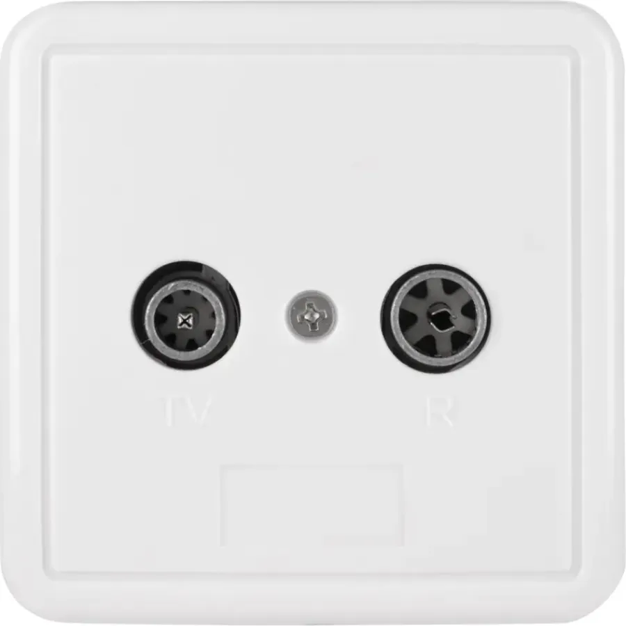 Inbouw Schakelmateriaal|Stopcontacten & Overige Contactdozen > Q-link coax contactdoos rtv eind/rijgbaar opbouw wit