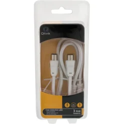 Audio & Video Accessoires > Q-link coax kabel 3CV2 HF stekker 1 meter rechtwit