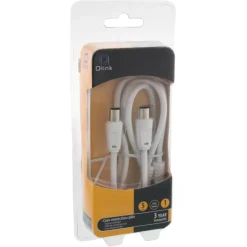 Audio & Video Accessoires > Q-link coax kabel 3CV2 HF stekker 1 meter rechtwit