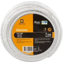 Audio & Video Accessoires > Q-link coax kabel 20 meter wit kabelkeur