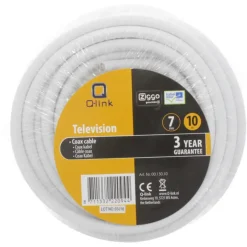Audio & Video Accessoires > Q-link coax kabel 10 meter wit kabelkeur