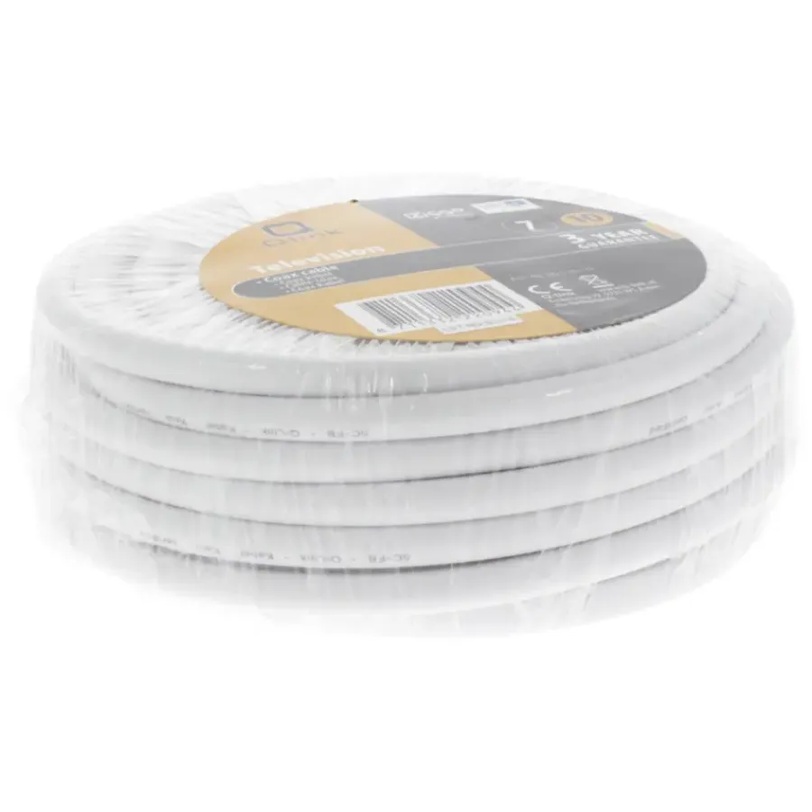 Audio & Video Accessoires > Q-link coax kabel 10 meter wit kabelkeur