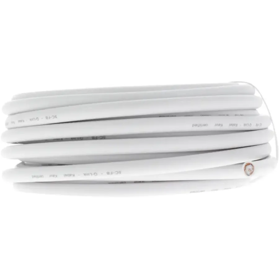 Audio & Video Accessoires > Q-link coax kabel 10 meter wit kabelkeur