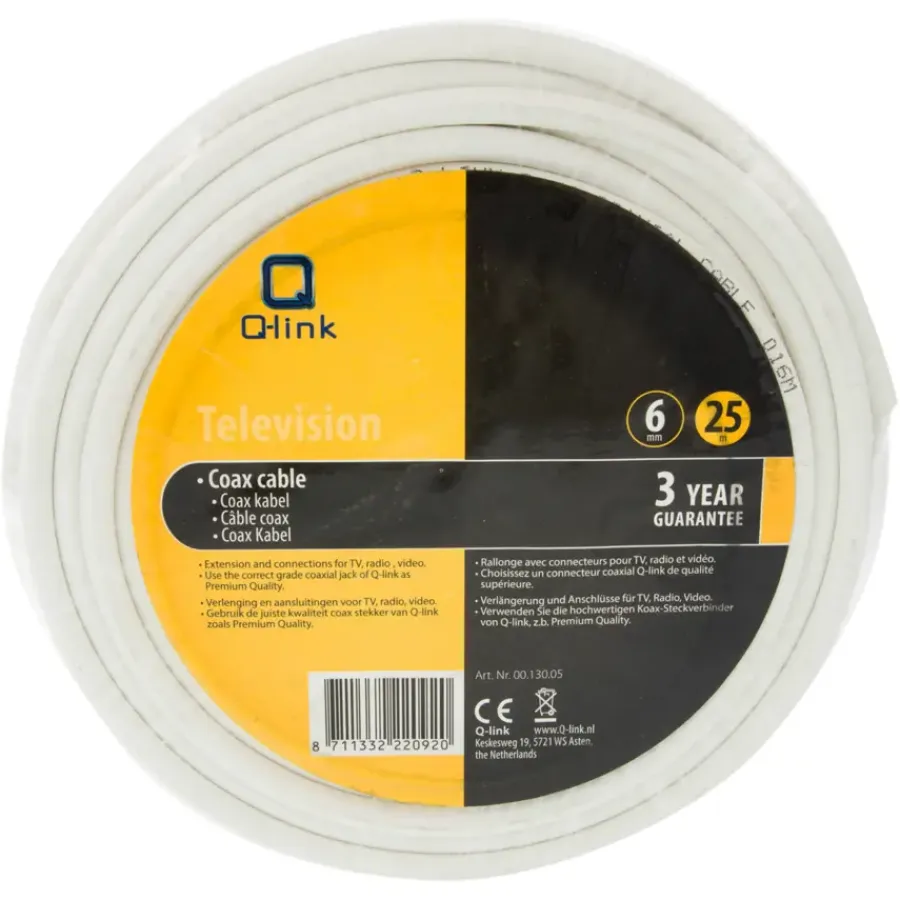 Audio & Video Accessoires > Q-link coax kabel RG59 25 meter wit