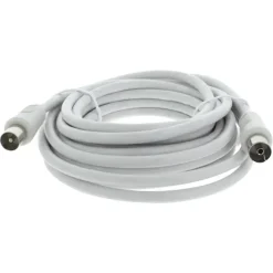 Audio & Video Accessoires > Q-link coax kabel stekker recht 5 meter wit kabelkeur
