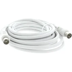 Audio & Video Accessoires > Q-link coax kabel stekker recht 5 meter wit kabelkeur