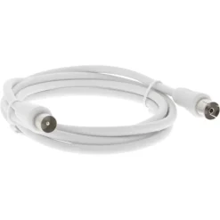 Audio & Video Accessoires > Q-link coax kabel stekker recht 1.5 meter wit kabelkeur
