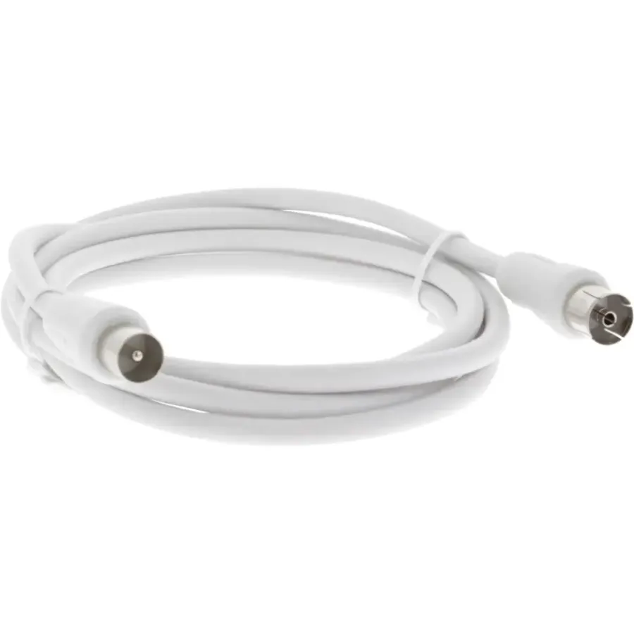 Audio & Video Accessoires > Q-link coax kabel stekker recht 1.5 meter wit kabelkeur