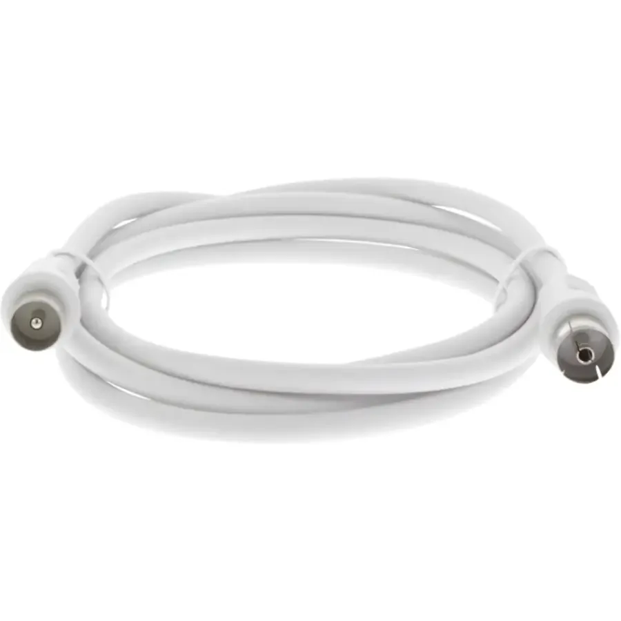 Audio & Video Accessoires > Q-link coax kabel stekker recht 1.5 meter wit kabelkeur
