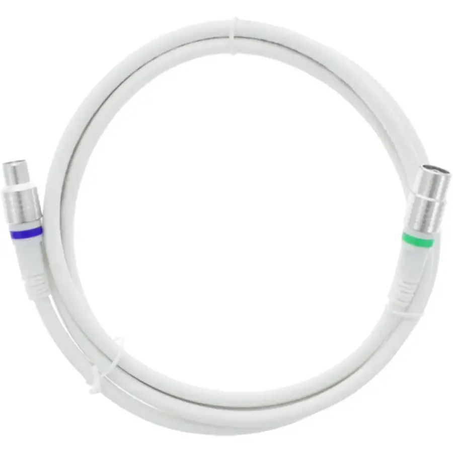 Audio & Video Accessoires > Q-link coax kabel stekker recht 1.5 meter wit kabelkeur