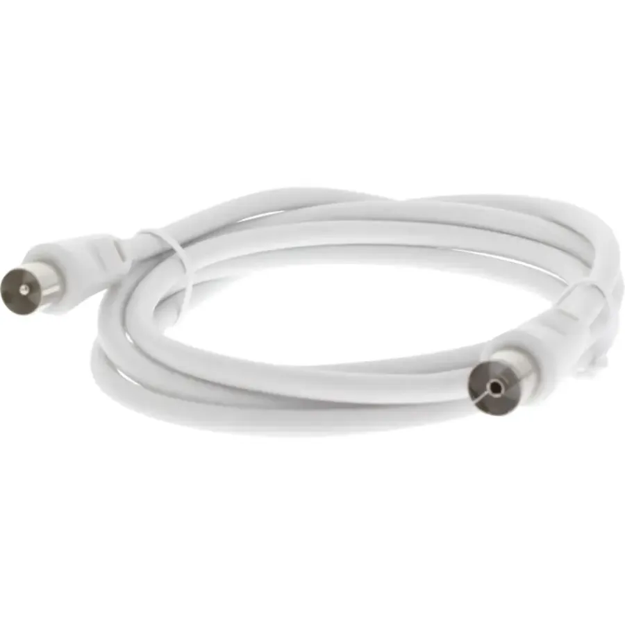 Audio & Video Accessoires > Q-link coax kabel stekker recht 1.5 meter wit kabelkeur
