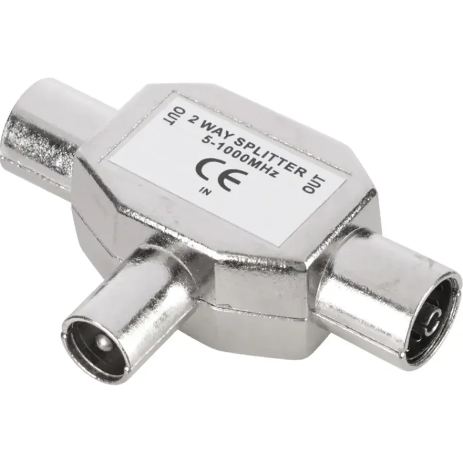 Audio & Video Accessoires > Q-link coax splitter radio metaal 1 male/2 female
