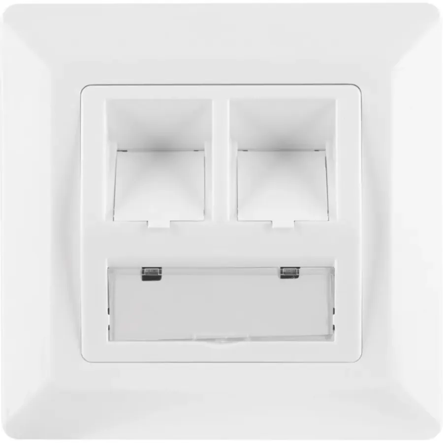 Inbouw Schakelmateriaal|Stopcontacten & Overige Contactdozen > Q-link FTP contactdoos CAT7 inbouw dubbelvoudig 8 polig RJ45