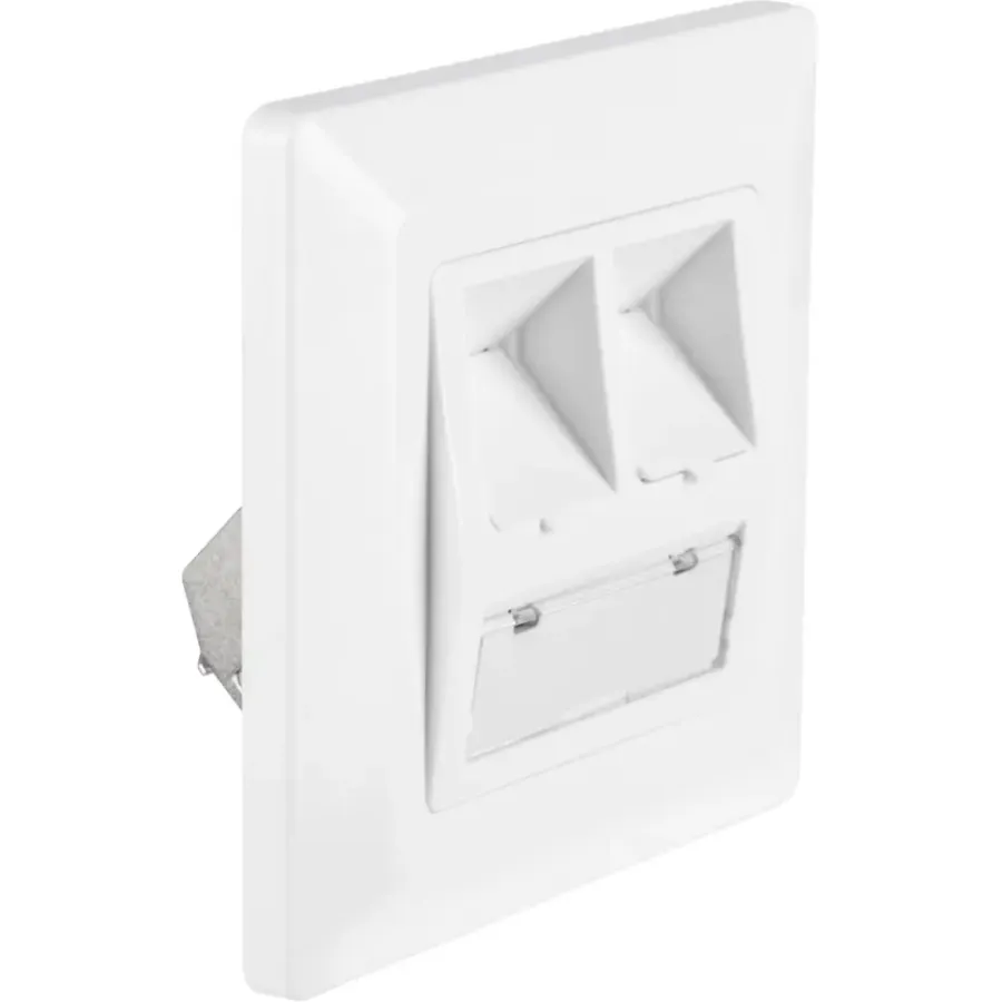 Inbouw Schakelmateriaal|Stopcontacten & Overige Contactdozen > Q-link FTP contactdoos CAT7 inbouw dubbelvoudig 8 polig RJ45