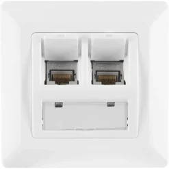 Inbouw Schakelmateriaal|Stopcontacten & Overige Contactdozen > Q-link FTP contactdoos CAT7 inbouw dubbelvoudig 8 polig RJ45