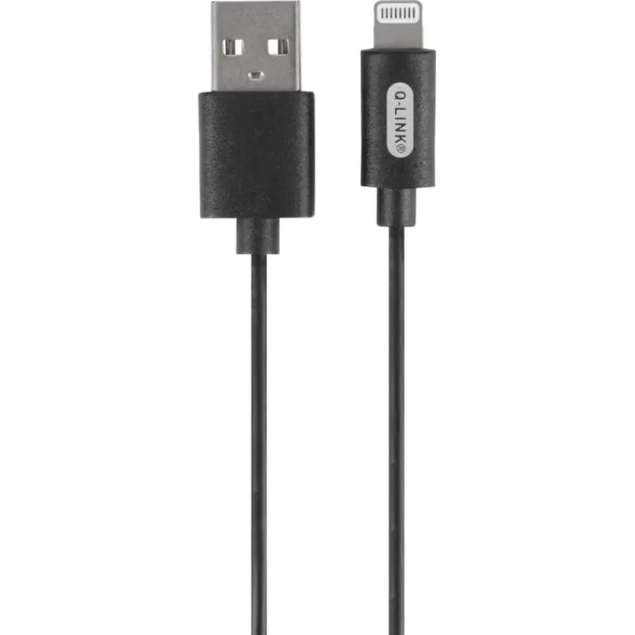 Computeraccessoires > Q-link laadsnoer Iphone USB-A kabel 1 meter zwart