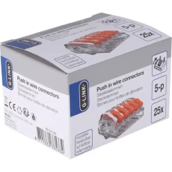 Lasklemmen En Verbindingsklemmen > Q-link Lasklem 5-voudig 0,2-4mm2 Hersluitbaar 25 stuks