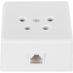 Opbouw Schakelmateriaal|Stopcontacten & Overige Contactdozen > Q-link telefoon contactdoos opbouw modulair 4 polig wit