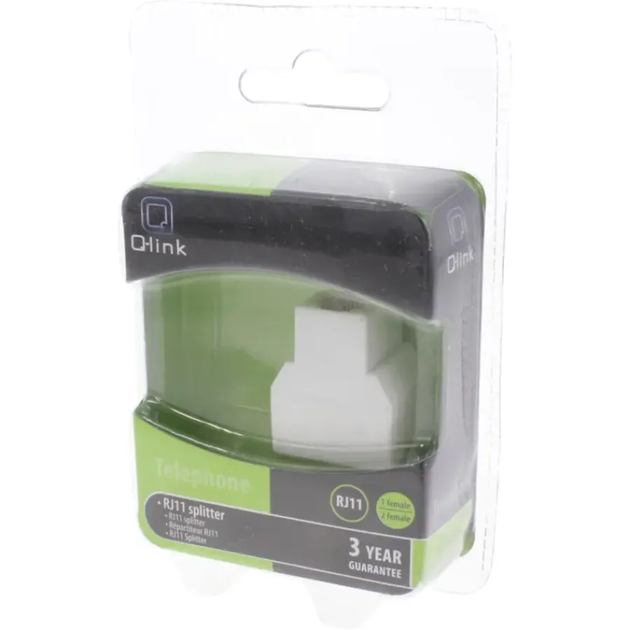 Audio & Video Accessoires > Q-link telefoon split module RJ11 4 polig 1 female/2female wit