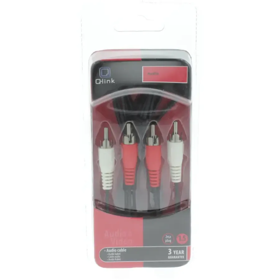 Audio & Video Accessoires > Q-link tulp kabel 2RCA/2RCA male-male 1.5 meter rood/wit