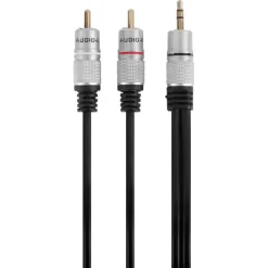 Audio & Video Accessoires > Q-link tulp/stereo kabel 2RCA/ST3.5mm 2 meter zwart