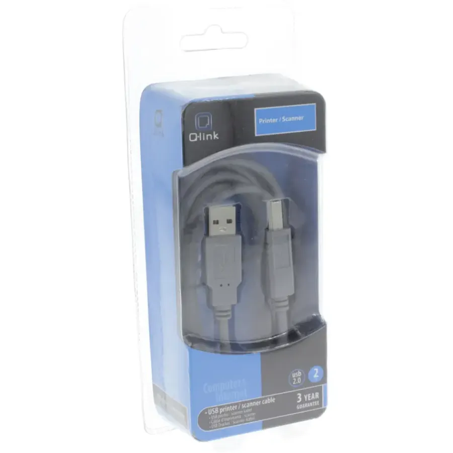 Computeraccessoires > Q-link USB kabel 2.0 printer/scanner 2 meter grijs