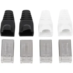 Audio & Video Accessoires > Q-link UTP connector 4x/kap RJ45 2x zwart wit 8 stuks