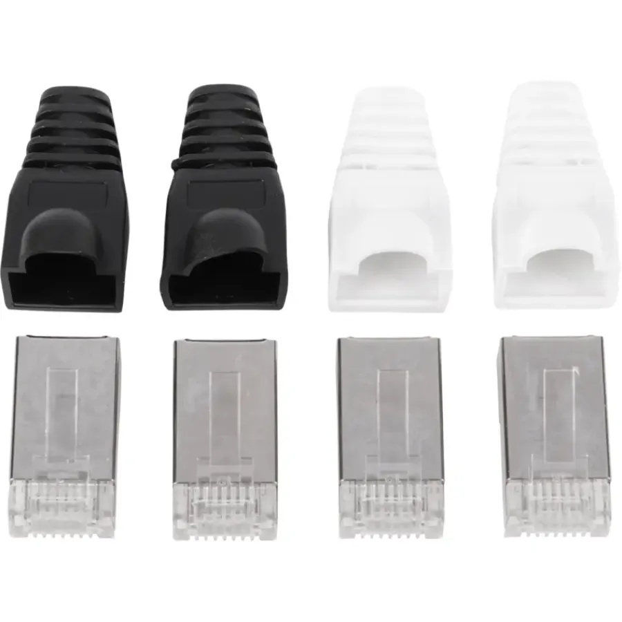 Audio & Video Accessoires > Q-link UTP connector 4x/kap RJ45 2x zwart wit 8 stuks