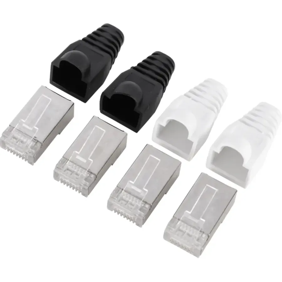 Audio & Video Accessoires > Q-link UTP connector 4x/kap RJ45 2x zwart wit 8 stuks