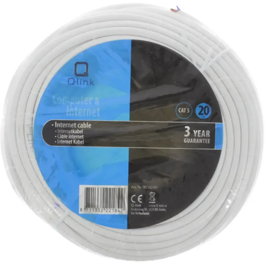 Computeraccessoires > Q-link UTP kabel CAT5E AWG26 20 meter wit