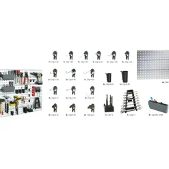 Gereedschapskisten & Opbergsystemen > Raaco wandpaneel 4 stuks incl. 40 accessoires