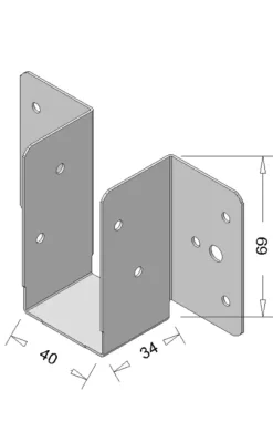 Houtverbinders|Houtverbinders > Geen Regeldrager 40 mm zwart