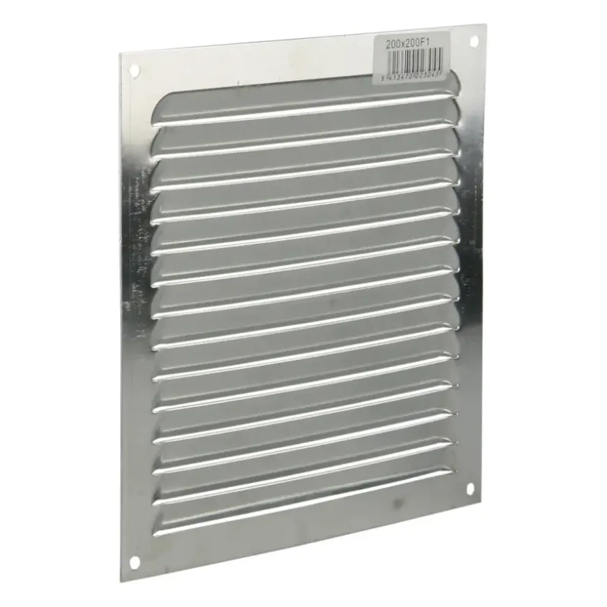 Renson ventilatierooster opbouw aluminium zilver 200x200 mm