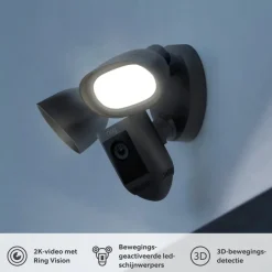 Elektronische Beveiliging > Ring Floodlight Camera Wired Pro Zwart 2K
