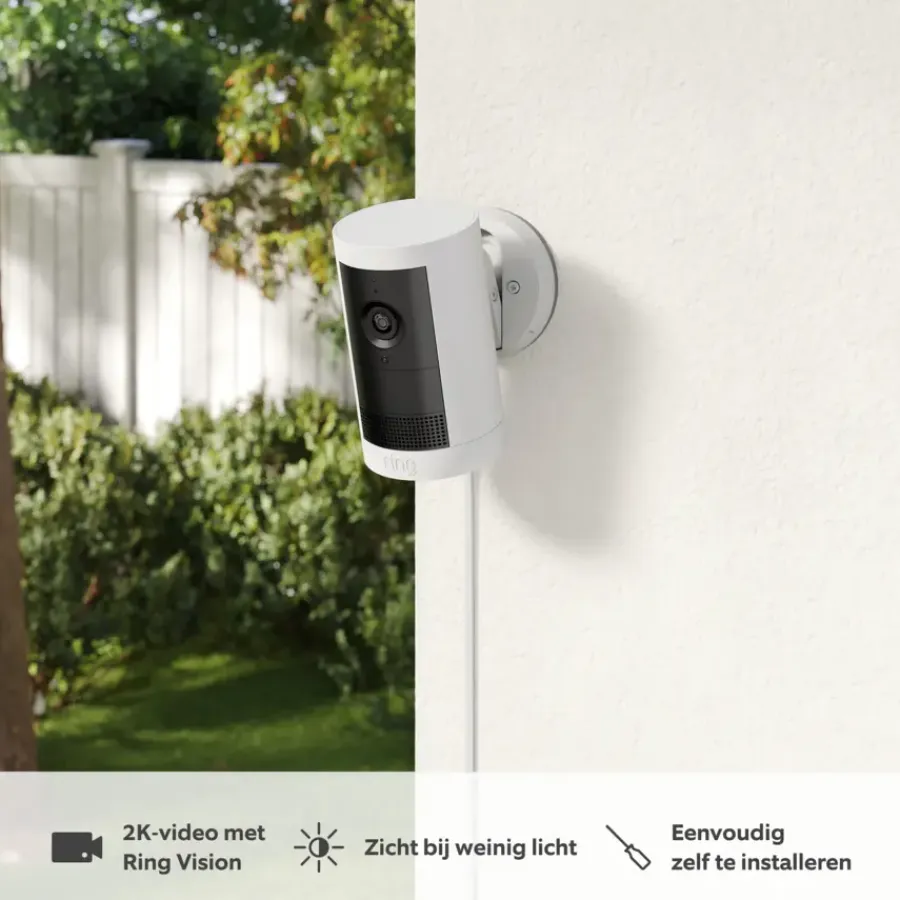 Elektronische Beveiliging > Ring Outdoor Camera Plus Plug-in Wit 2K