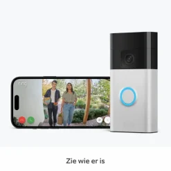 Intercoms & Deurbellen|Elektronische Beveiliging > Ring Video Deurbel Satijn Nikkel