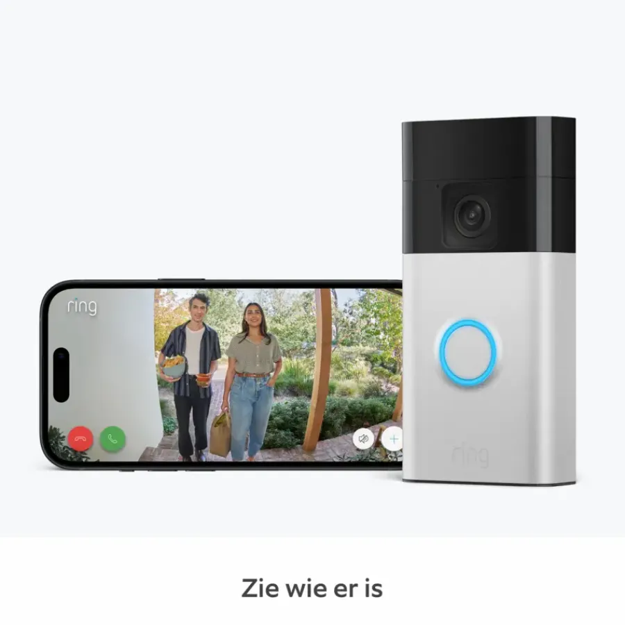 Intercoms & Deurbellen|Elektronische Beveiliging > Ring Video Deurbel Satijn Nikkel