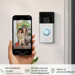 Intercoms & Deurbellen|Elektronische Beveiliging > Ring Video Deurbel Satijn Nikkel met Chime Bundel
