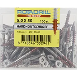 ROTADRILL hardhoutschroef rvs 5,0x50 mm (100 stuks)