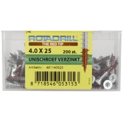 Rotadrill Torx schroeven platkop verzinkt 4,0x25 mm - 200 stuks