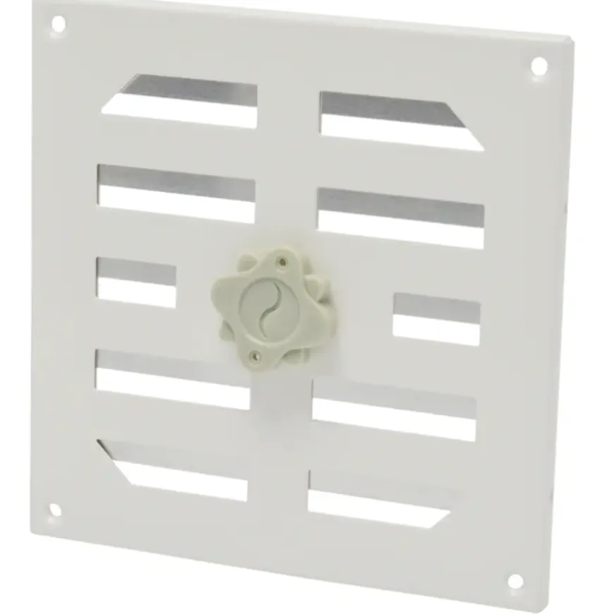 Sanivesk afsluitbaar schuifrooster aluminium wit 19,5x19,5 cm
