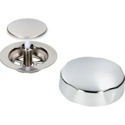 Afvoerbuizen & Hulpstukken|Toilet Onderdelen > Sanivesk Afvoerplug Bad + Knop Chroom