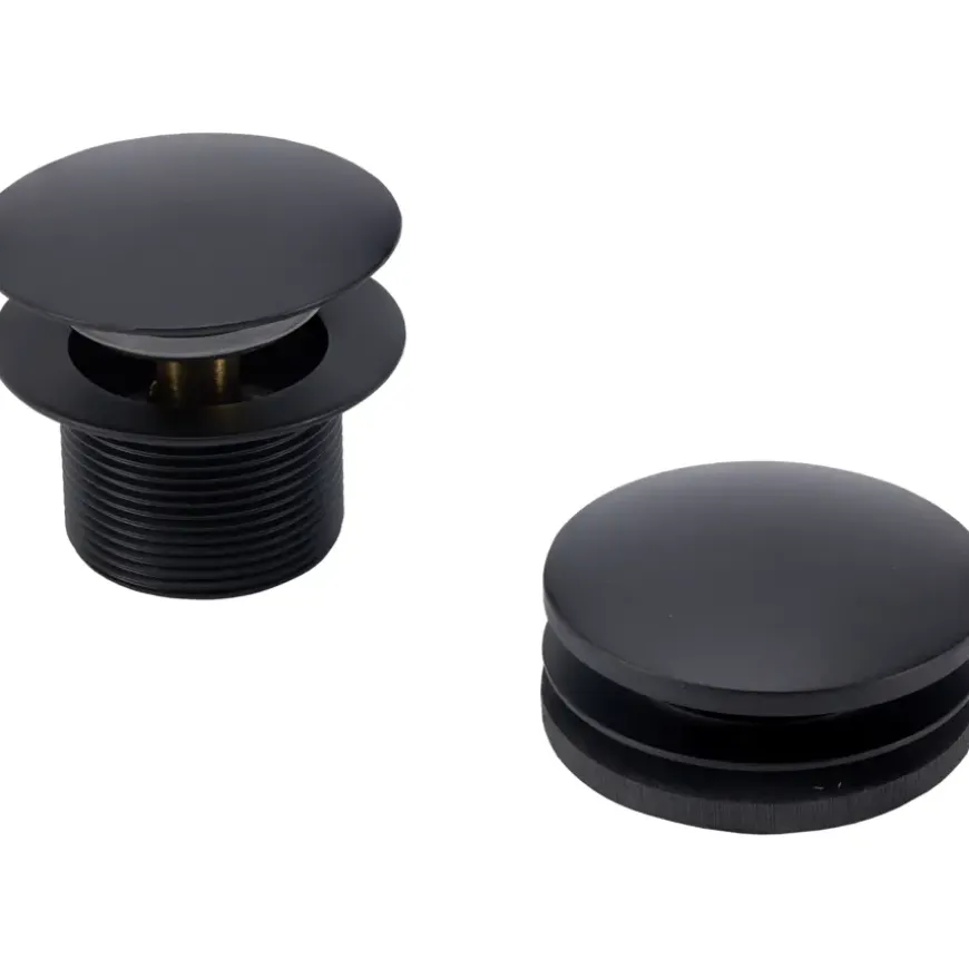 Sanivesk Afvoerplug Bad + Knop Zwart