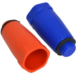 Sanitair Aansluitmateriaal > Sanivesk Bouwstop Kunststof Rood + Blauw 1/2"M