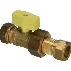 Sanitair Aansluitmateriaal > Sanivesk Gaskogelkraan Knel Vlinder 15x15mm